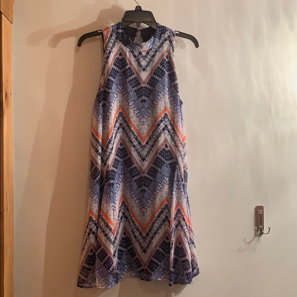 Blue and pink dress